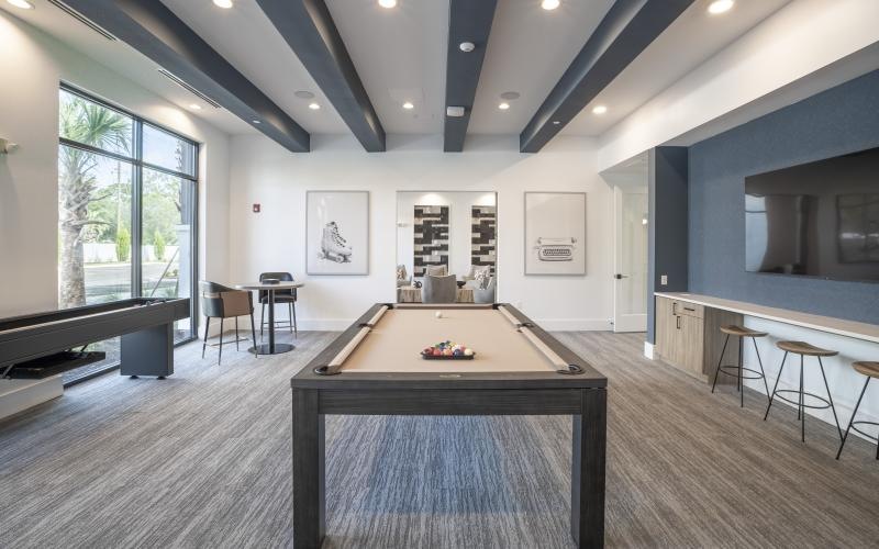 clubroom with billiards table